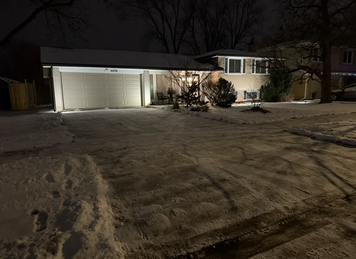 Driveway cleared of snow overnight in Burlington