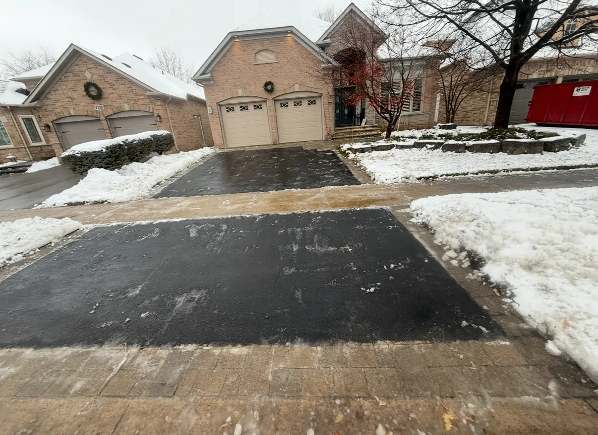 Cleared double driveway and walkway after snow removal