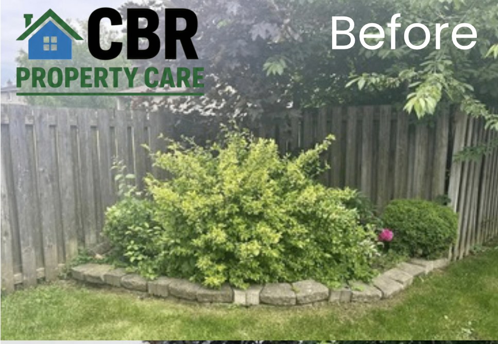 Before — Garden bed cleanup & fresh mulch